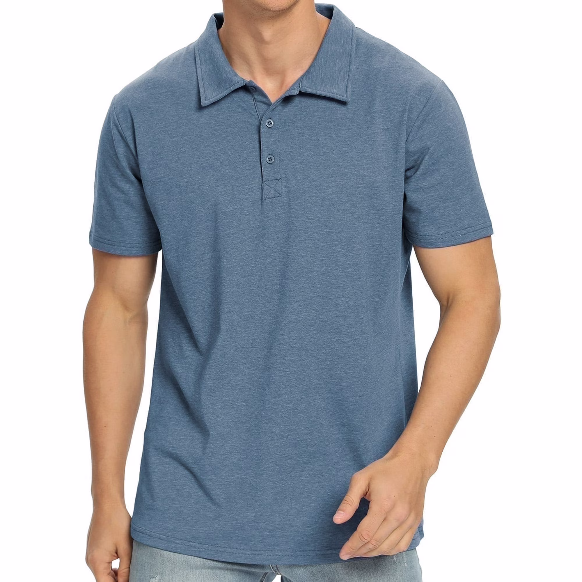 Iceglad Polo Shirts for Men Short Sleeve Soft Cotton Collared Shirt
