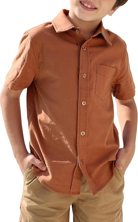 Boys Long Sleeve Dress Shirt — Classic Collared Button-Down